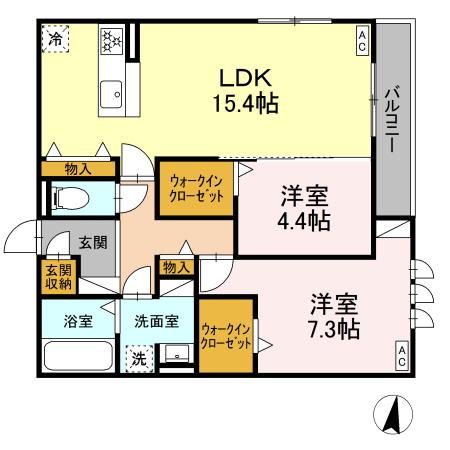 駿東郡長泉町下長窪のアパートの間取り