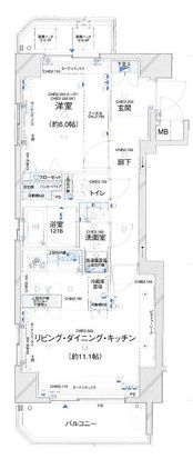 中央区勝どきのマンションの間取り