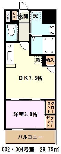 川口市金山町のマンションの間取り