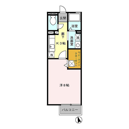 岡崎市朝日町のアパートの間取り