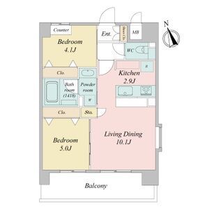 名古屋市西区名西のマンションの間取り