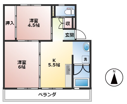 ビレッジハウス揖斐川2号棟の間取り