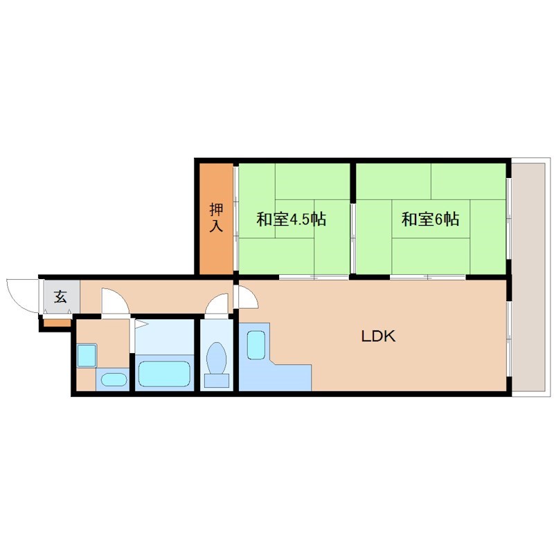 尼崎市杭瀬北新町のマンションの間取り