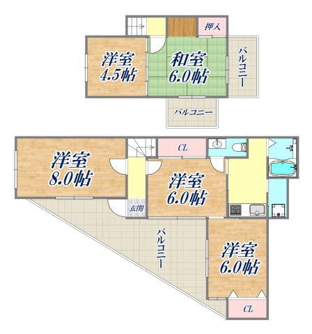 ペディハウス鈴蘭台東町2丁目戸建ての間取り