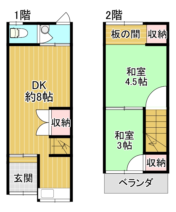 【湯里2丁目テラスの間取り】