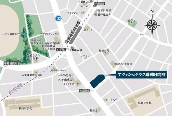 名古屋市瑞穂区田辺通のマンションの建物外観