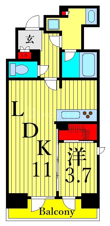 台東区千束のマンションの間取り