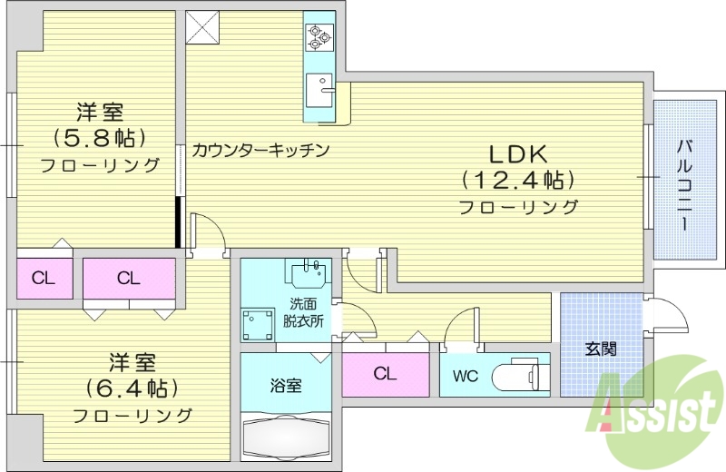 ラッフィナート大和町の間取り