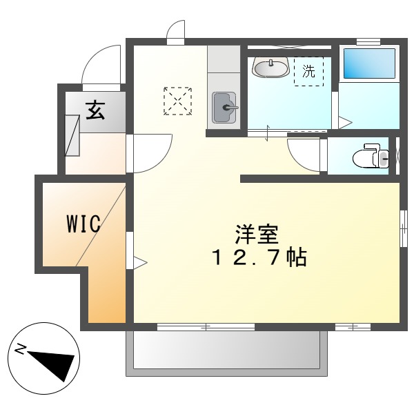 倉敷市川西町のアパートの間取り