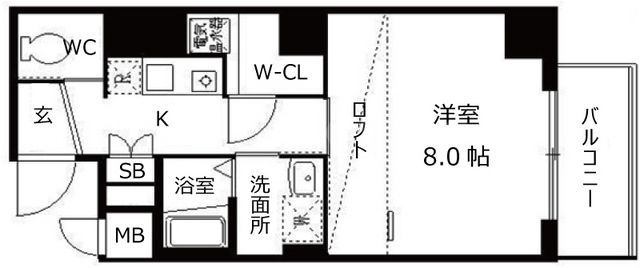 大阪市中央区内淡路町のマンションの間取り