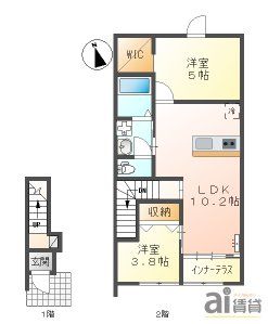 府中市朝日町のアパートの間取り