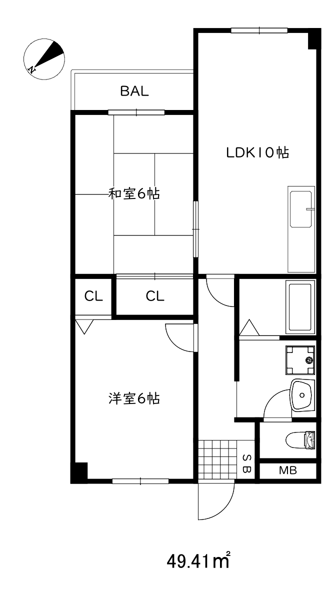 ハピネス東須磨の間取り