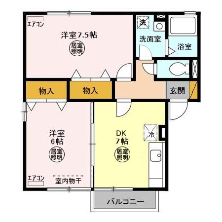 水戸市東前のアパートの間取り