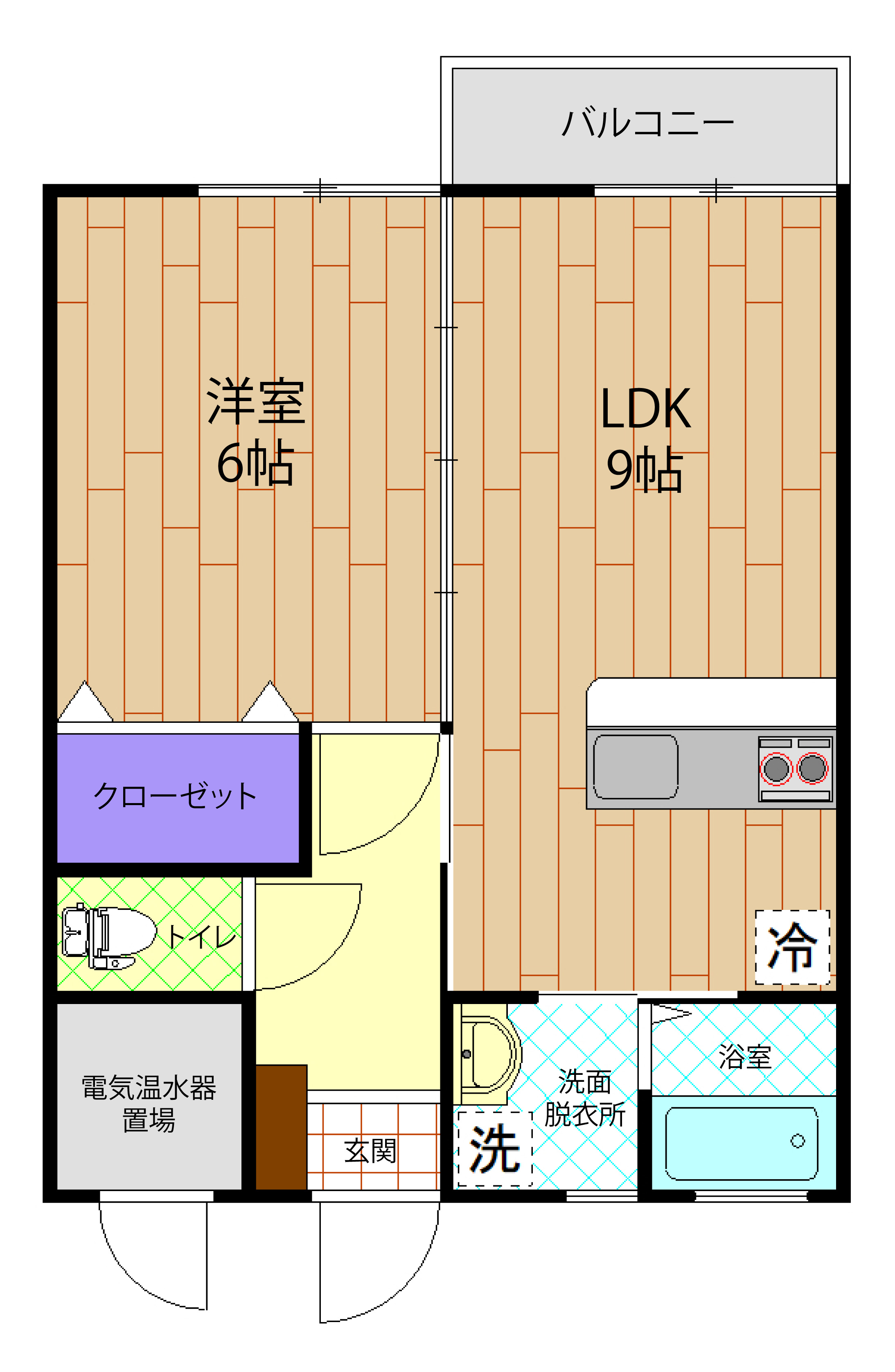 鹿児島市伊敷のマンションの間取り