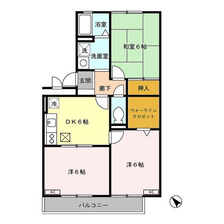 上尾市浅間台のアパートの間取り