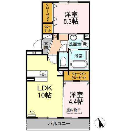 八代市長田町のアパートの間取り