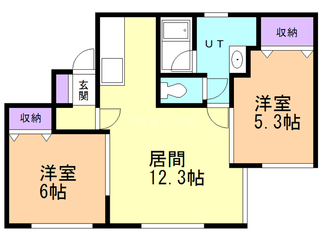 札幌市西区発寒十二条のアパートの間取り