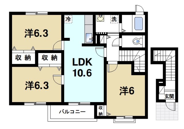 磯城郡田原本町大字千代のアパートの間取り