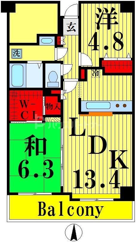 足立区綾瀬のマンションの間取り