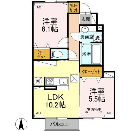 太田市下田島町のアパートの間取り