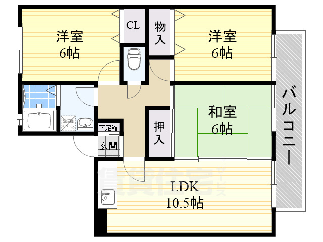 茨木市太田のマンションの間取り