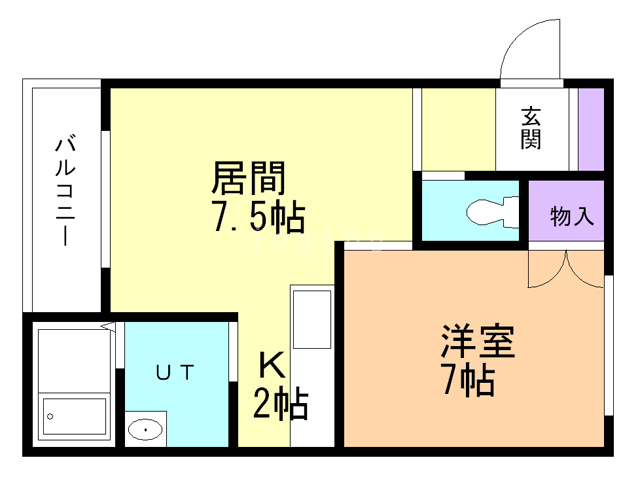 札幌市白石区北郷四条のマンションの間取り