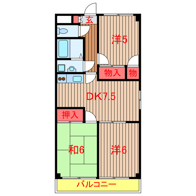 船橋市薬円台のマンションの間取り