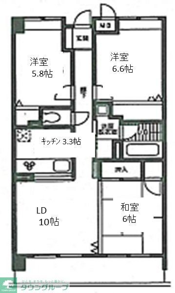 さいたま市北区日進町のマンションの間取り