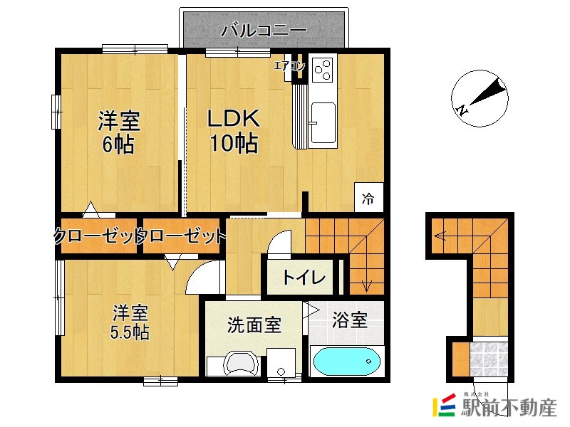 鳥栖市弥生が丘のアパートの間取り