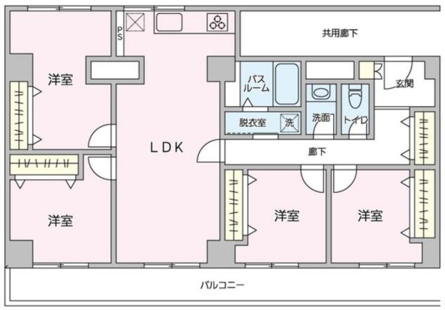 【市原市辰巳台西のマンションの間取り】