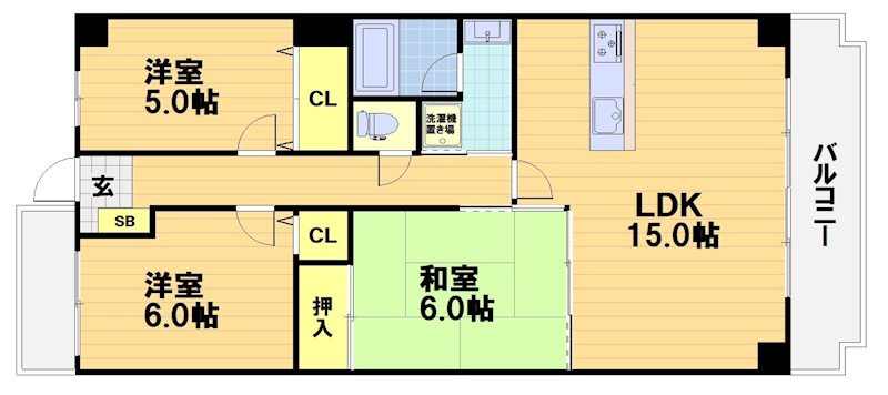 アメニティ双ケ丘の間取り