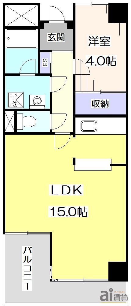 西武多摩湖線 一橋学園駅 徒歩1分 7階建 築38年の間取り写真