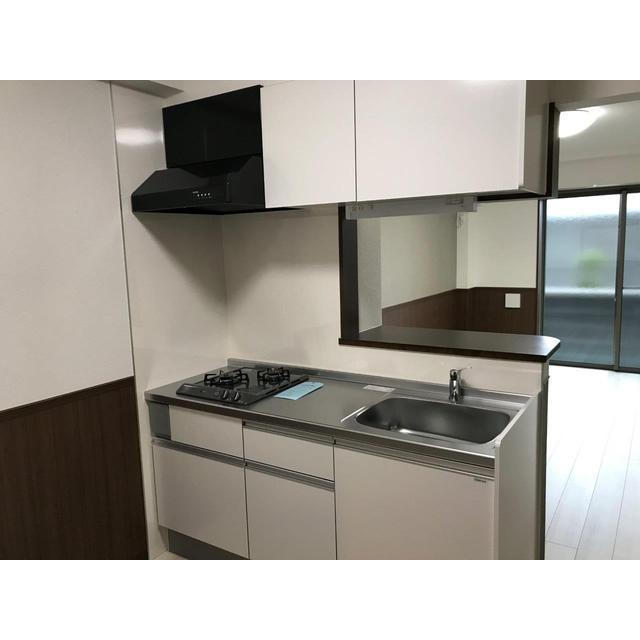 キッチン　システムキッチン、２口コンロ