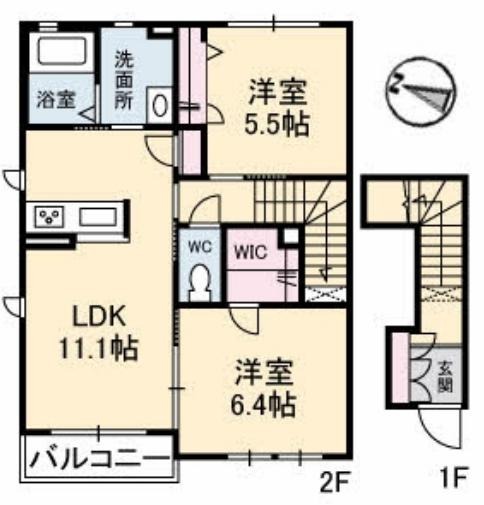 玖珂郡和木町和木のアパートの間取り