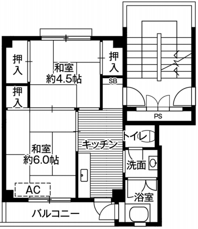 ビレッジハウス松川　２号棟の間取り