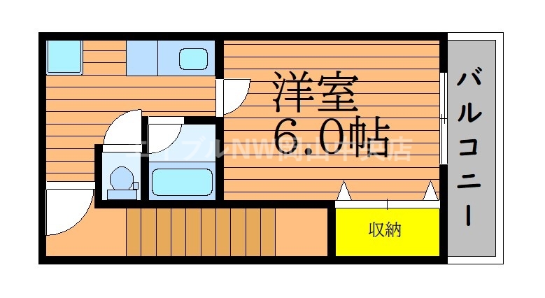 岡山市北区伊福町のアパートの間取り