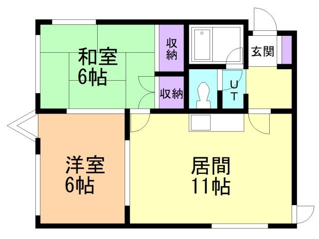 函館市柏木町のアパートの間取り