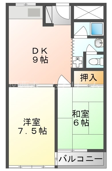 門真市城垣町のマンションの間取り