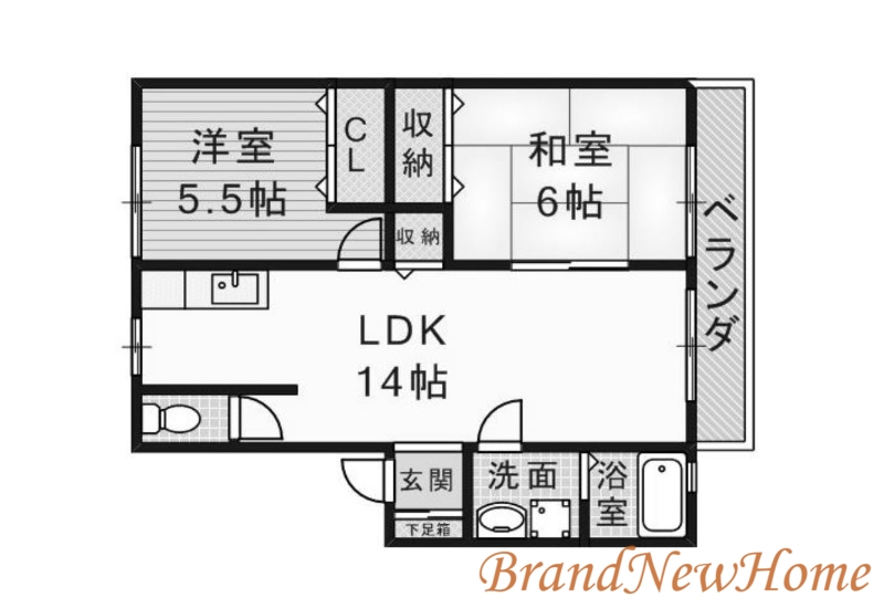 大阪府堺市北区北花田町４（アパート）の賃貸物件の間取り