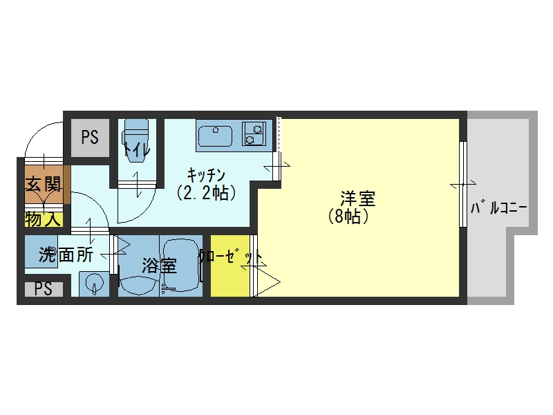 大阪市中央区玉造のマンションの間取り