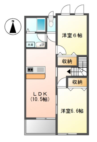 御所市大字櫛羅のアパートの間取り