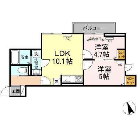 足立区南花畑のアパートの間取り