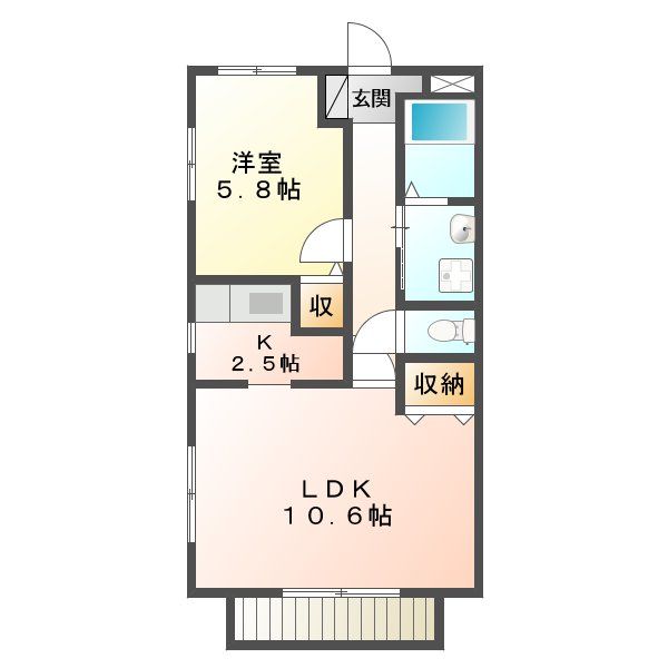 新城市字西入船のアパートの間取り