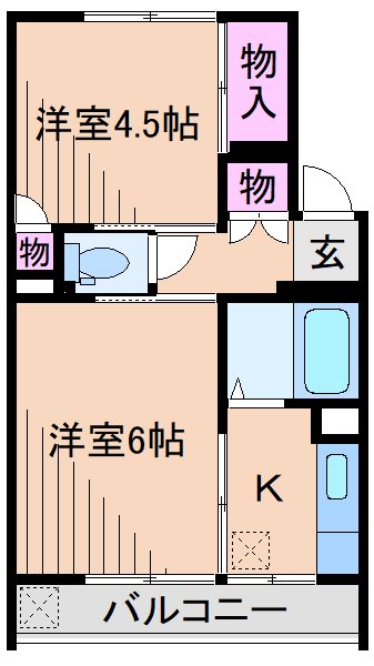 横浜市鶴見区東寺尾のマンションの間取り