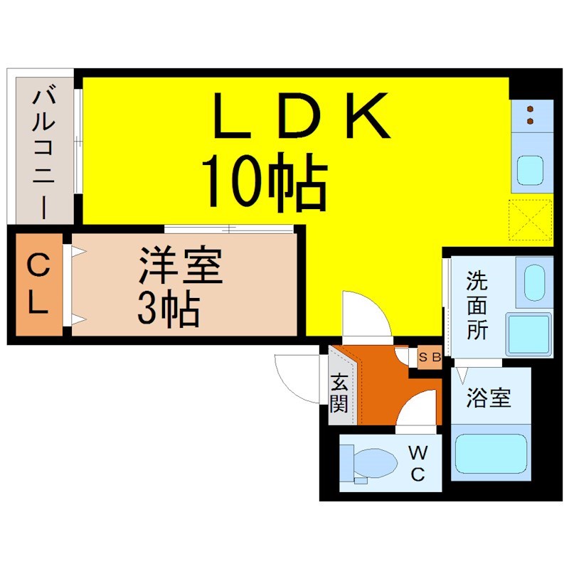 名古屋市南区滝春町のアパートの間取り