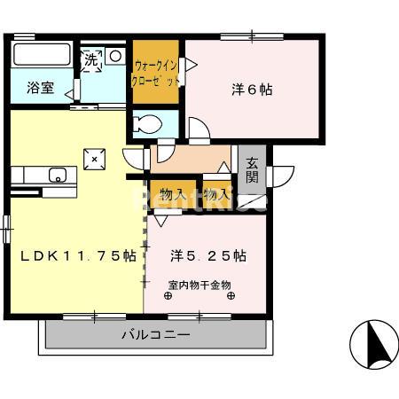 一宮市奥町のアパートの間取り