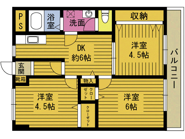 大洲Ｒアパートメントの間取り