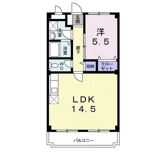 豊橋市北岩田のマンションの間取り