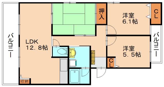 福岡市博多区浦田のマンションの間取り