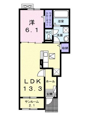 高松市仏生山町のアパートの間取り